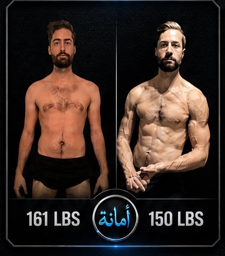 Before and after - leaner and visibly more muscular after two phases of coaching