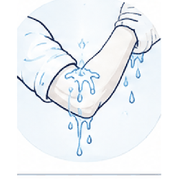 Wash the arms to the elbows